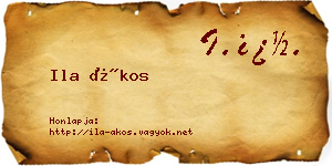 Ila Ákos névjegykártya